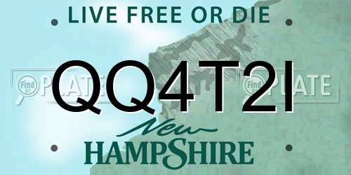 QQ4T2I New Hampshire License Plate
