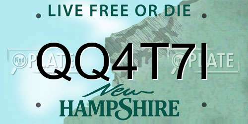 QQ4T7I New Hampshire License Plate