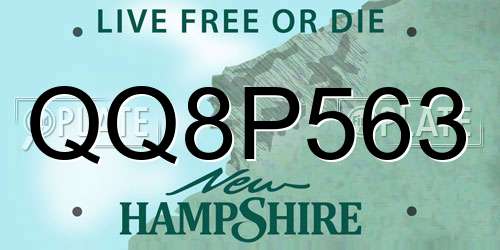 QQ8P563 New Hampshire License Plate