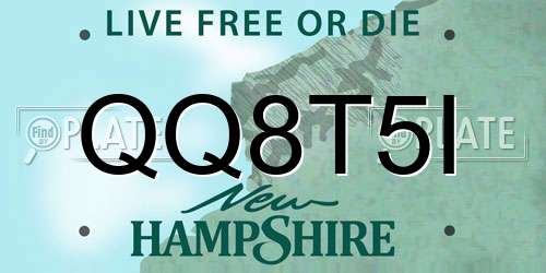 QQ8T5I New Hampshire License Plate