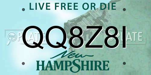 QQ8Z8I New Hampshire License Plate