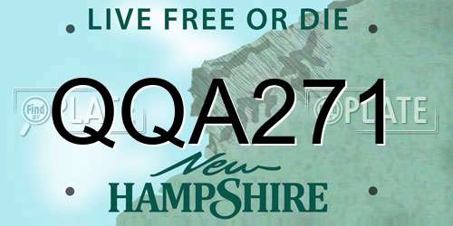 QQA271 New Hampshire License Plate