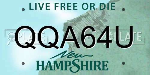 QQA64U New Hampshire License Plate