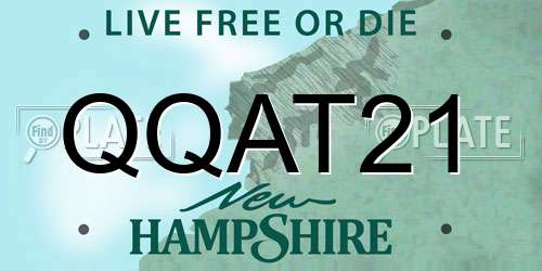 QQAT21 New Hampshire License Plate