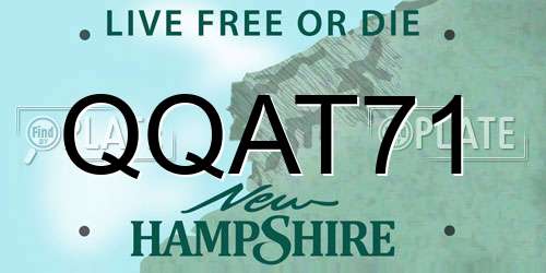 QQAT71 New Hampshire License Plate