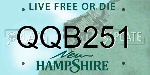 QQB251 New Hampshire License Plate