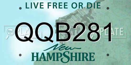 QQB281 New Hampshire License Plate