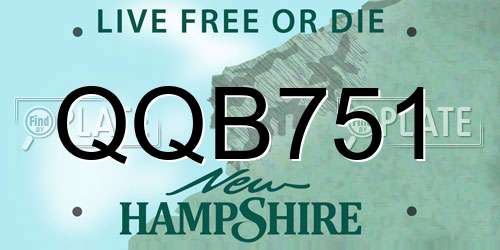 QQB751 New Hampshire License Plate
