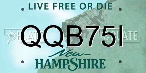 QQB75I New Hampshire License Plate