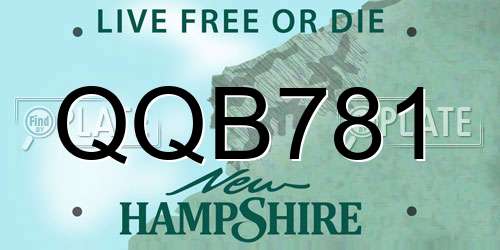 QQB781 New Hampshire License Plate