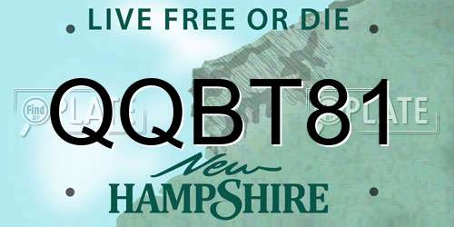 QQBT81 New Hampshire License Plate