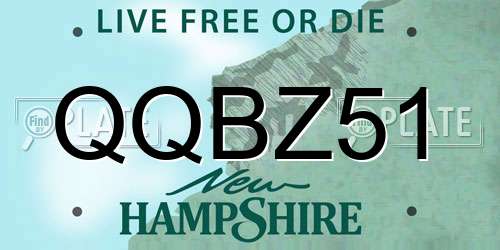 QQBZ51 New Hampshire License Plate