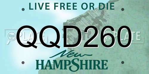 QQD260 New Hampshire License Plate