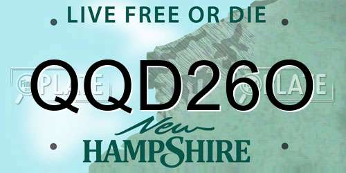 QQD26O New Hampshire License Plate