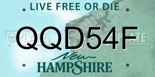 QQD54F New Hampshire License Plate