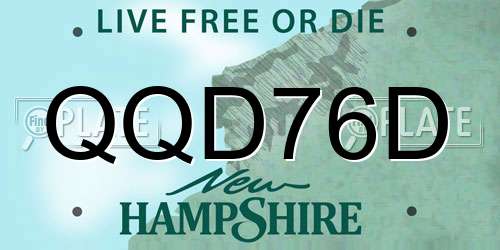 QQD76D New Hampshire License Plate