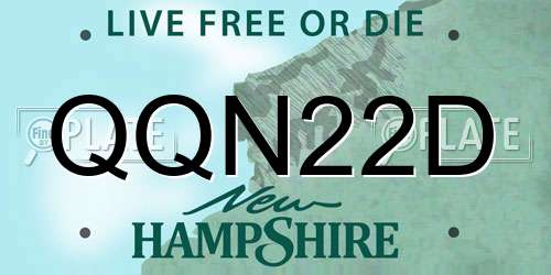 QQN22D New Hampshire License Plate