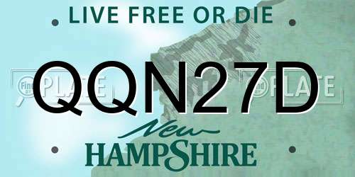 QQN27D New Hampshire License Plate