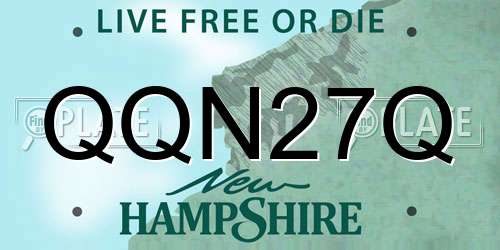 QQN27Q New Hampshire License Plate
