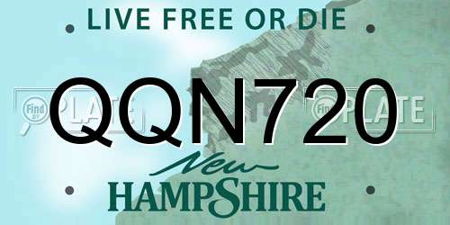 QQN720 New Hampshire License Plate