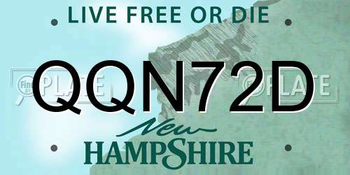 QQN72D New Hampshire License Plate