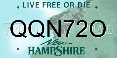 QQN72O New Hampshire License Plate