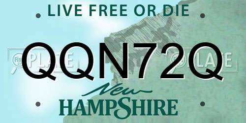 QQN72Q New Hampshire License Plate