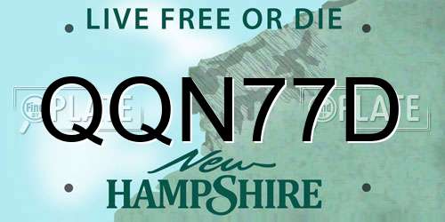 QQN77D New Hampshire License Plate