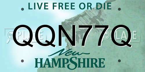 QQN77Q New Hampshire License Plate