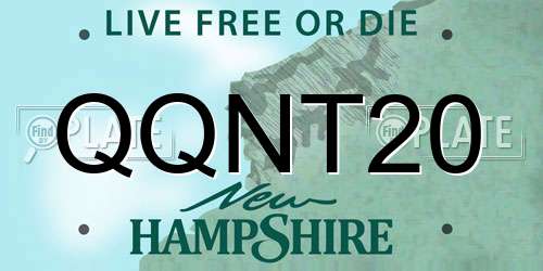 QQNT20 New Hampshire License Plate