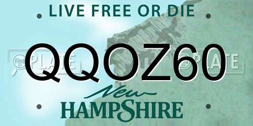 QQOZ60 New Hampshire License Plate