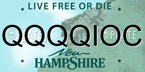 QQQQIOC New Hampshire License Plate
