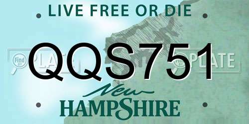 QQS751 New Hampshire License Plate