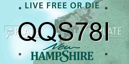QQS78I New Hampshire License Plate