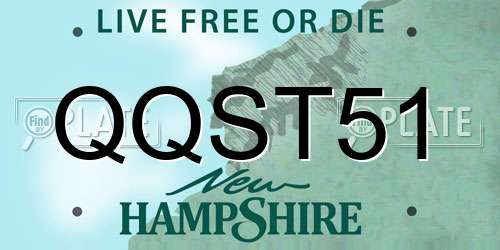 QQST51 New Hampshire License Plate