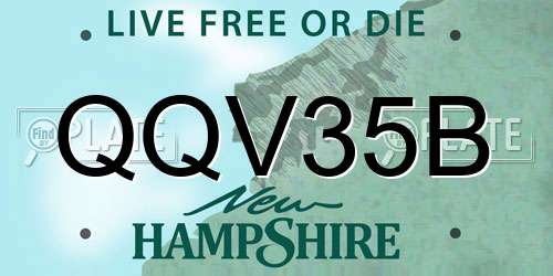 QQV35B New Hampshire License Plate