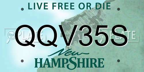 QQV35S New Hampshire License Plate