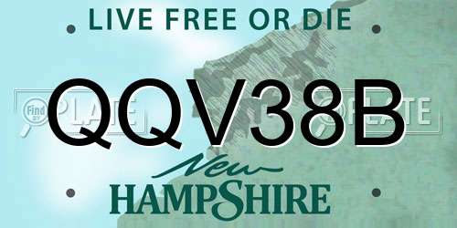 QQV38B New Hampshire License Plate