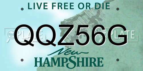 QQZ56G New Hampshire License Plate