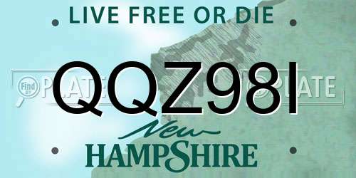 QQZ98I New Hampshire License Plate