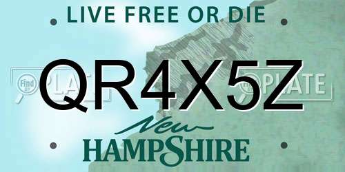 QR4X5Z New Hampshire License Plate