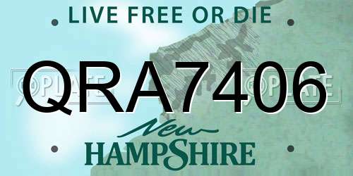 QRA7406 New Hampshire License Plate