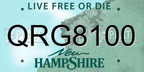 QRG8100 New Hampshire License Plate