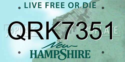 QRK7351 New Hampshire License Plate