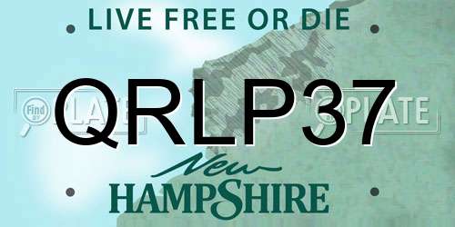 QRLP37 New Hampshire License Plate