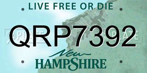 QRP7392 New Hampshire License Plate