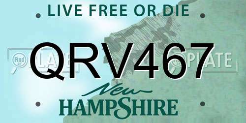 QRV467 New Hampshire License Plate