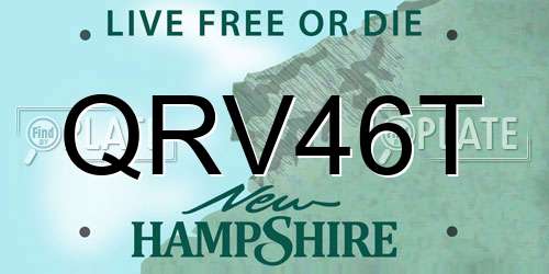 QRV46T New Hampshire License Plate