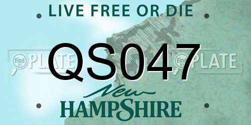 QS047 New Hampshire License Plate