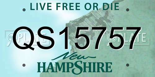 QS15757 New Hampshire License Plate
